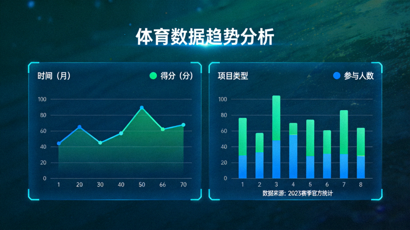 体育数据分析界面展示趋势曲线与统计图表